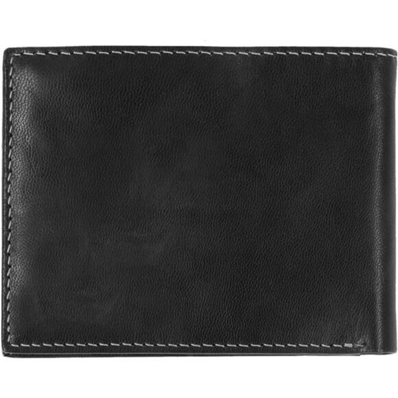 Men's Leather RFID Wallet Extra Capacity Attached Flip Pocket - Picture 4 of 5